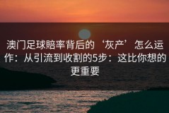 澳门足球賠率背后的‘灰产’怎么运作：从引流到收割的5步：这比你想的更重要