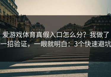 爱游戏体育真假入口怎么分？我做了一招验证，一眼就明白：3个快速避坑