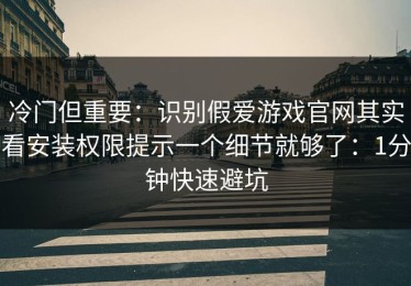 冷门但重要：识别假爱游戏官网其实看安装权限提示一个细节就够了：1分钟快速避坑