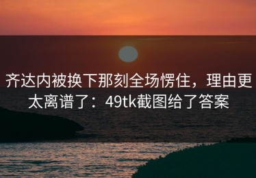 齐达内被换下那刻全场愣住，理由更太离谱了：49tk截图给了答案
