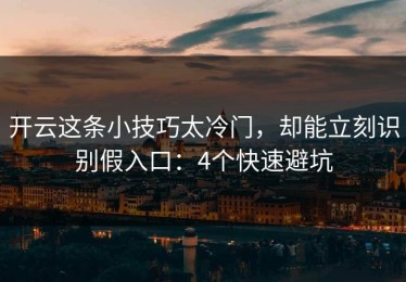 开云这条小技巧太冷门，却能立刻识别假入口：4个快速避坑