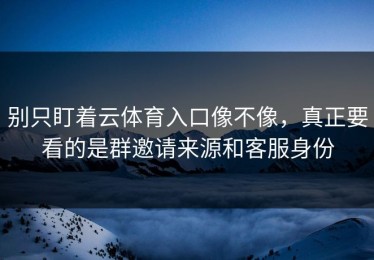 别只盯着云体育入口像不像，真正要看的是群邀请来源和客服身份