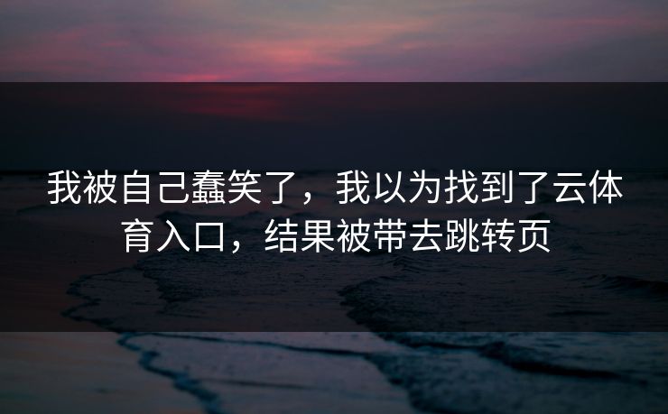 我被自己蠢笑了，我以为找到了云体育入口，结果被带去跳转页